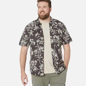 Faherty Men's Seasons Cotton Knit Button Down Short Sleeve Shirt Floral Sz M